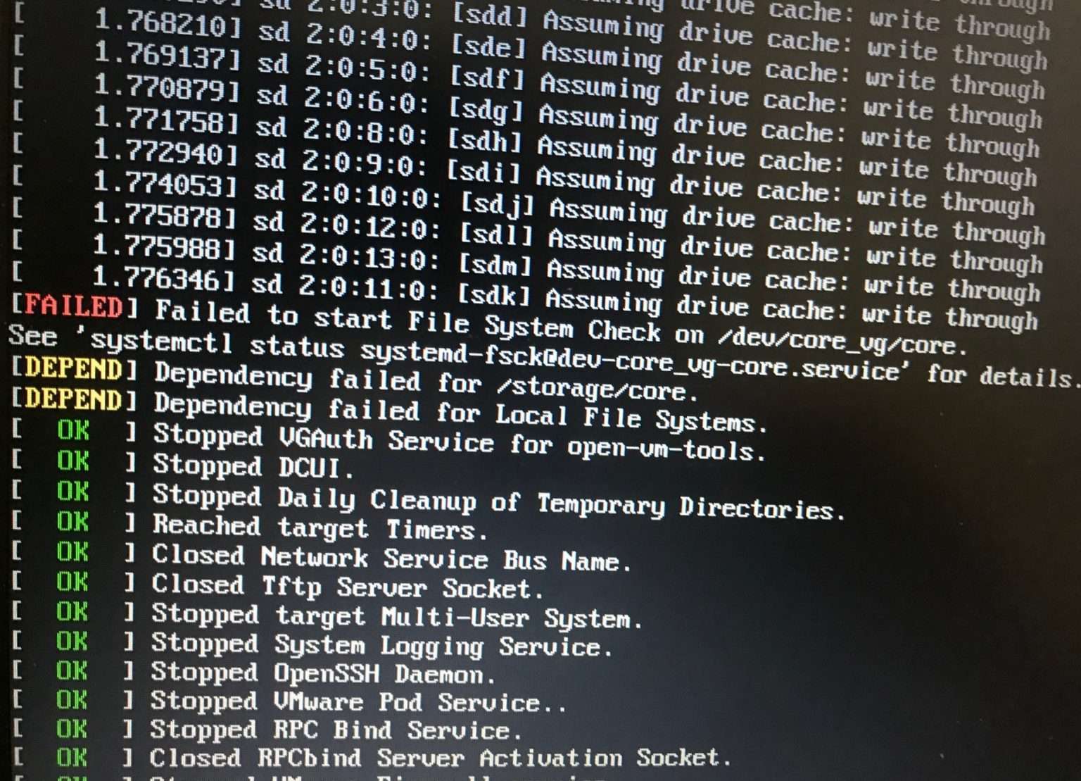 vCenter appliance boot to emergency mode due to a corrupted file system ...