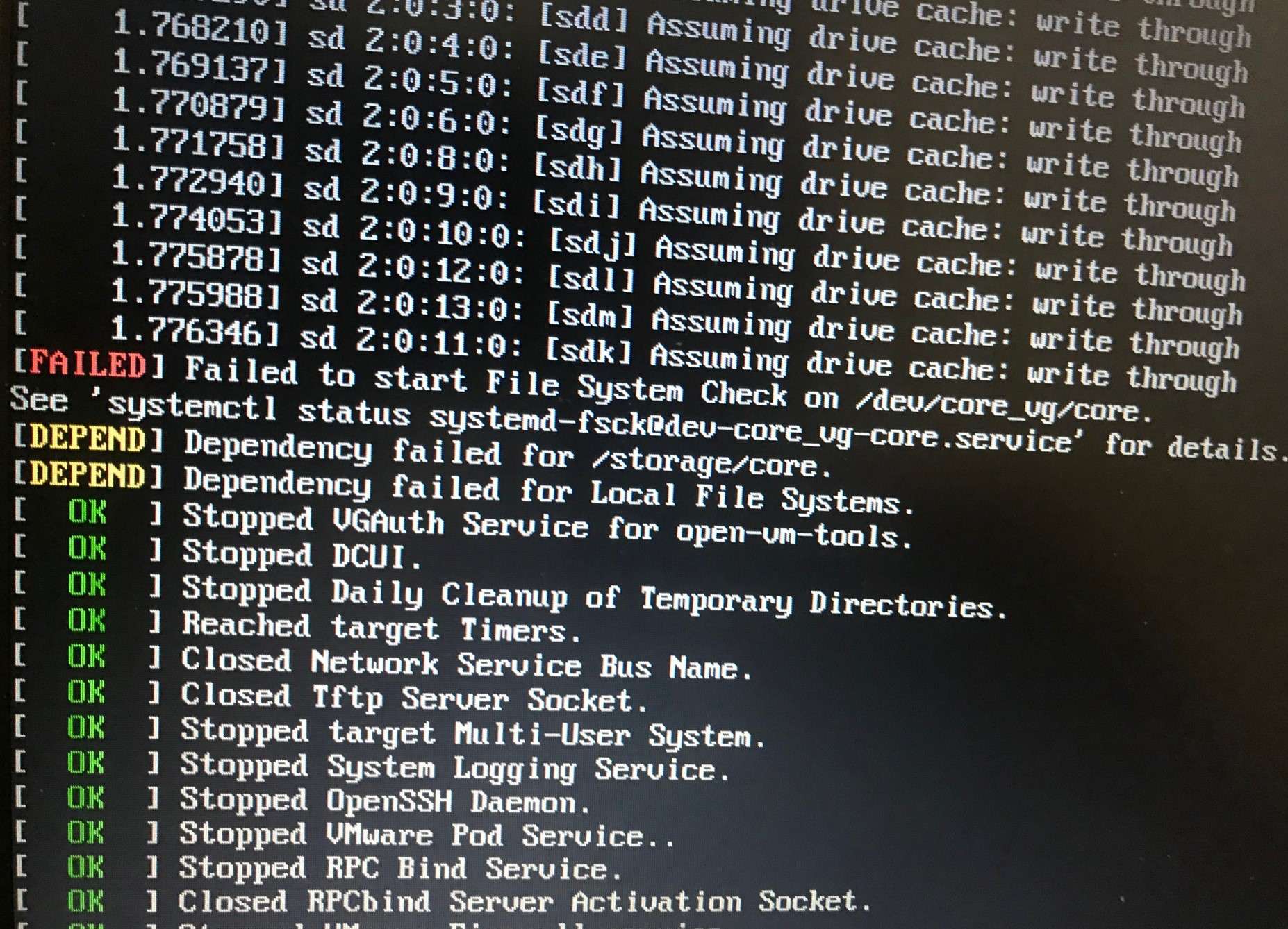 vCenter appliance boot to emergency mode due to a corrupted file system ...